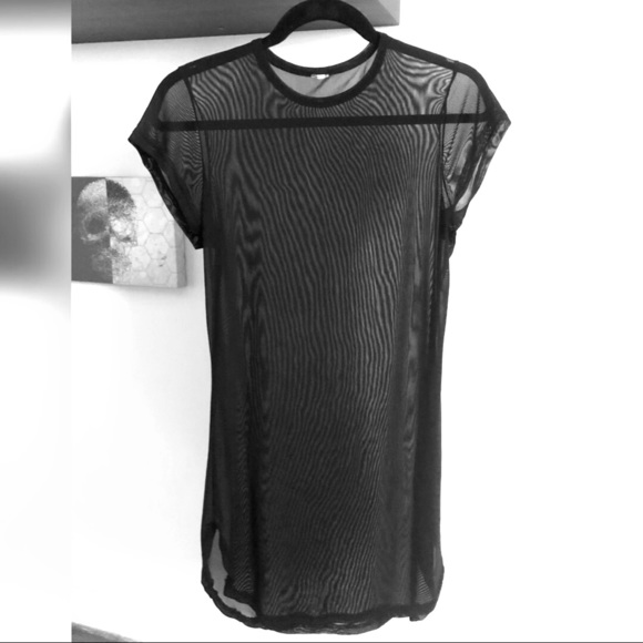 Sheer black midi dress/ cover up - Picture 2 of 4